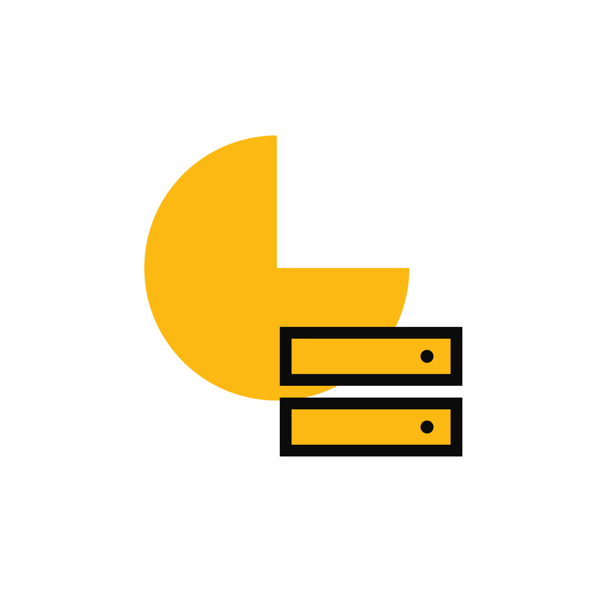 Duży wykres kołowy obok dwóch jednostek serwera: analityka i tracking server-side.