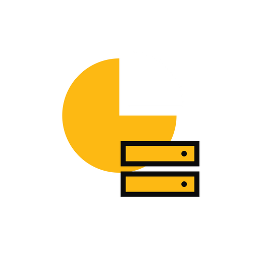 Duży wykres kołowy obok dwóch jednostek serwera: analityka i tracking server-side.