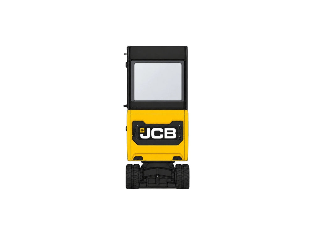 Prześwit przeciwwagi minikoparki JCB - widok z tyłu